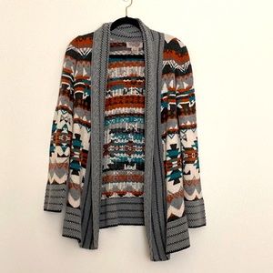 Ecote tribal print cardigan sweater